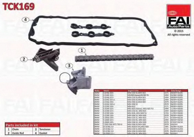 FAI AUTOPARTS tck169 -  Комплект цепи привода распредвала